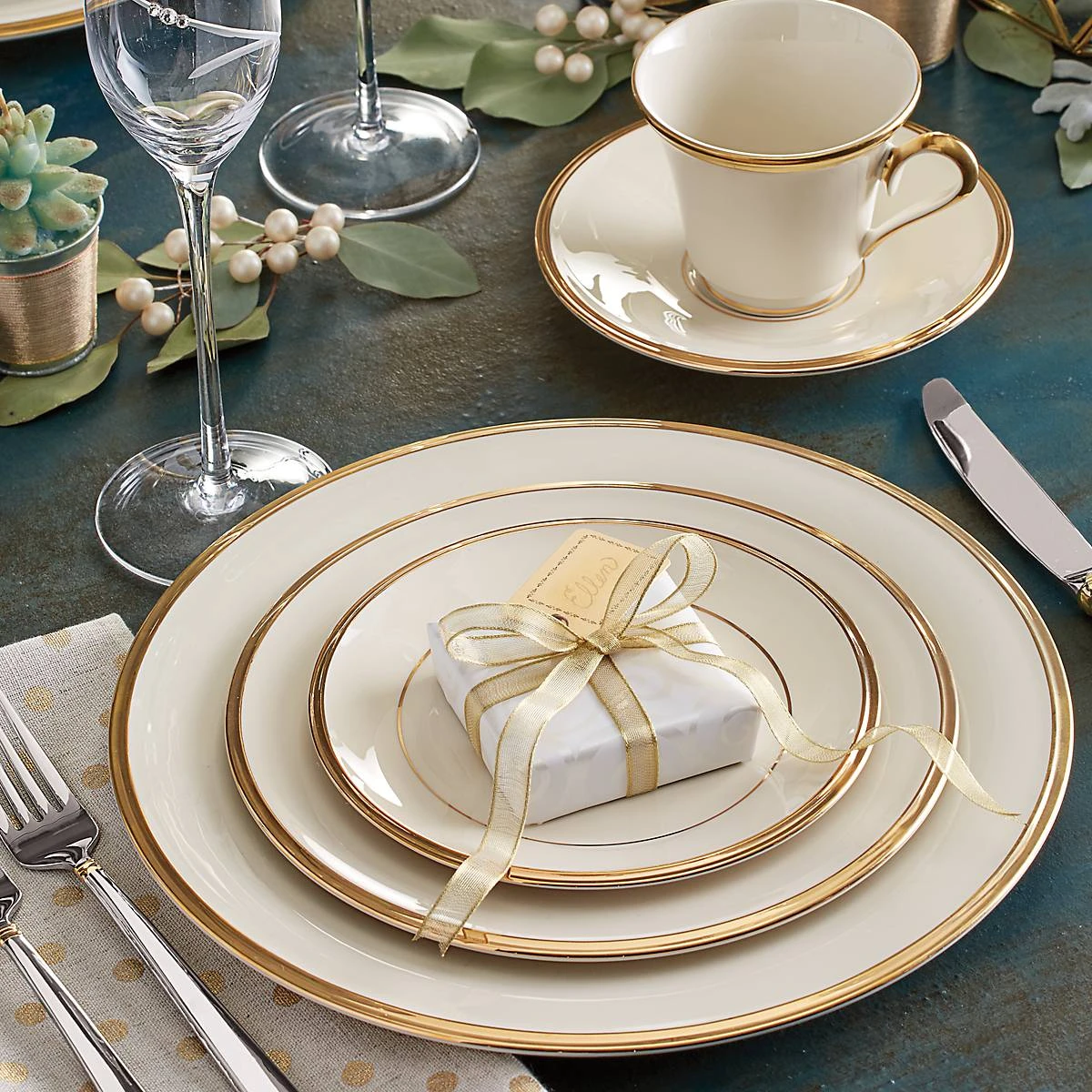 Lenox Eternal® 5-piece Place Setting Dinnerware 6 Lenox Eternal® 5-piece Place Setting Dinnerware