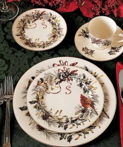 Lenox Dinnerware Winter Greetings 5-Piece Place Setting 4 Lenox Dinnerware Winter Greetings 5-Piece Place Setting