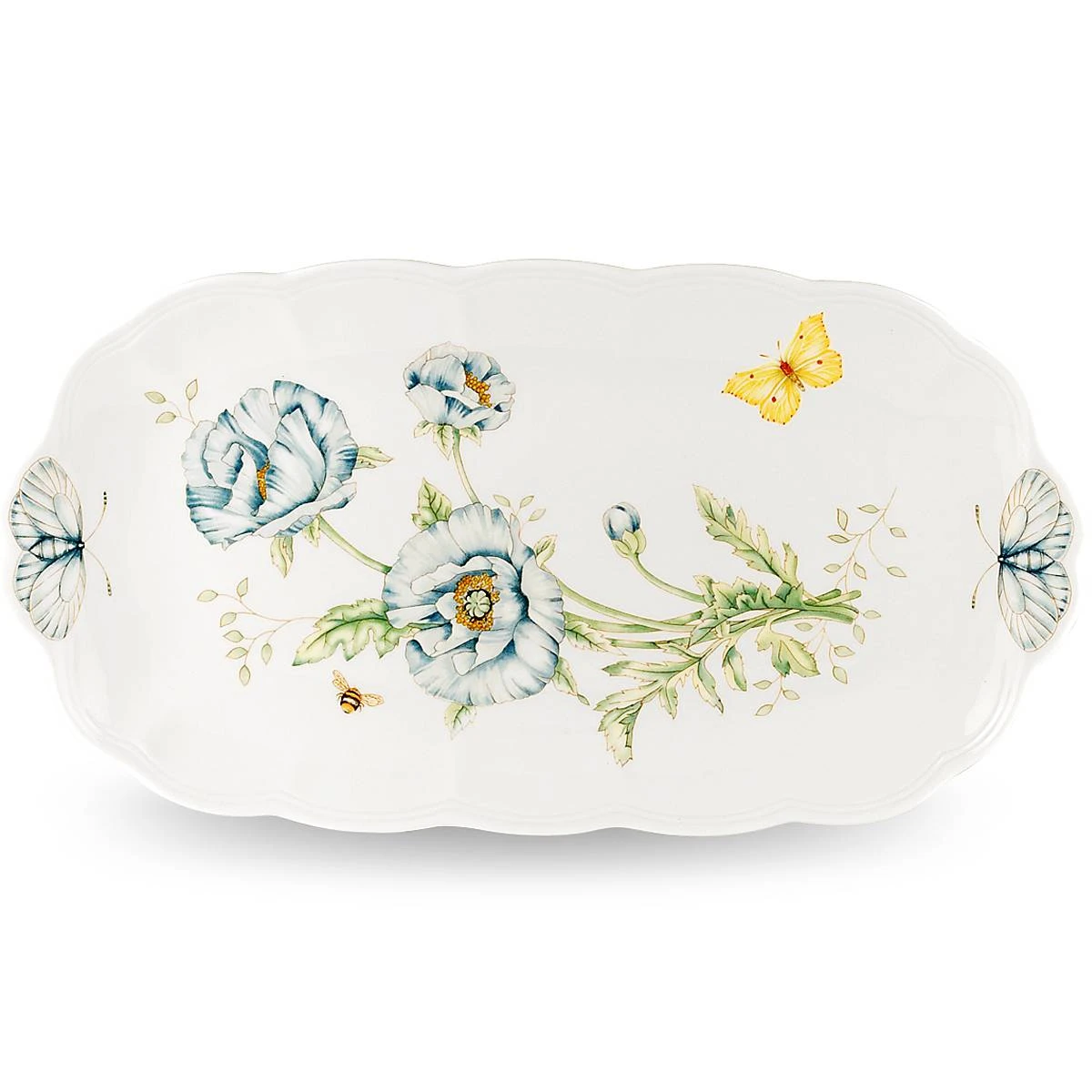 6108195_wHR_d283d970-a1f2-4f46-aaba-8be603b7ae8d.jpg Lenox Butterfly Meadow® Oblong Sandwich Tray Dinnerware