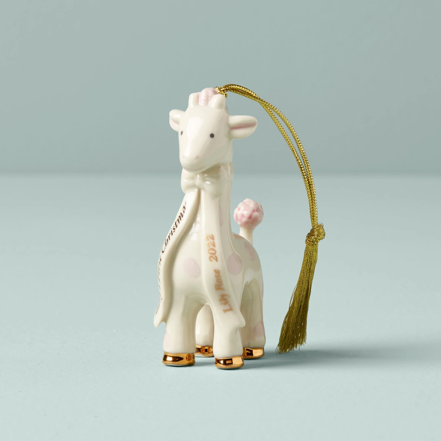 6373294_w10.jpg Lenox Pink Giraffe Baby's First Christmas Ornament