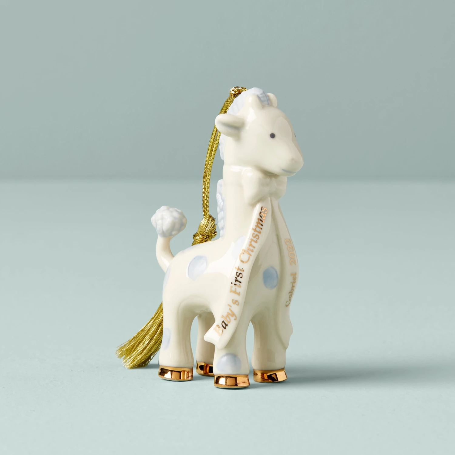 6373302_W11.jpg Lenox Personalized Ornaments Blue Baby's First Christmas Giraffe Ornament