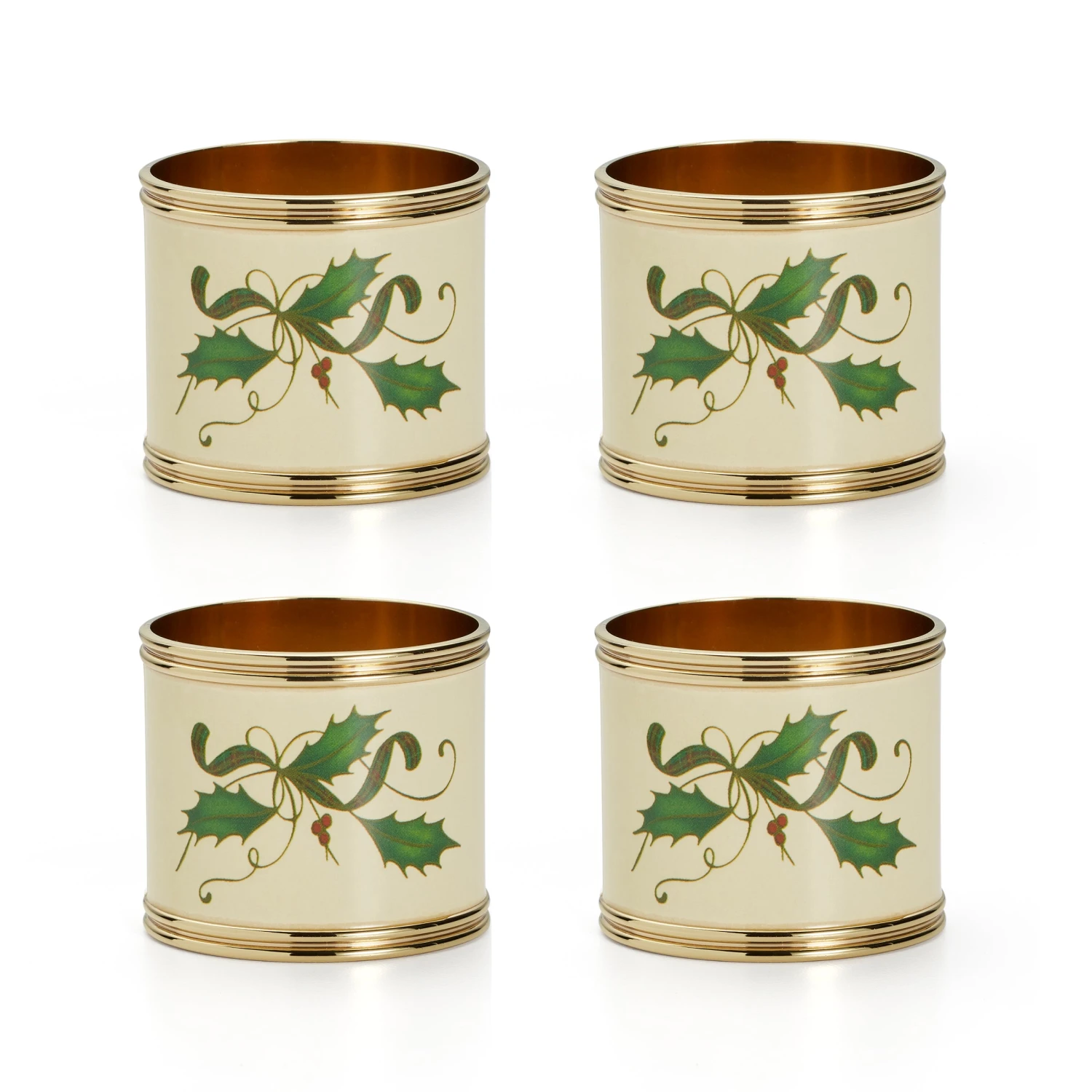 Lenox Holiday Nouveau 4-Piece Napkin Ring Set Table Linens 3 Lenox Holiday Nouveau 4-Piece Napkin Ring Set Table Linens