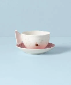 Lenox Butterfly Meadow Figural® Pink Cup And Saucer Dinnerware