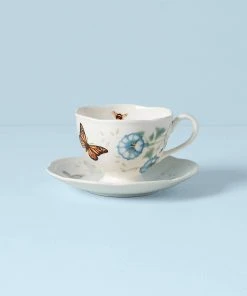 Lenox Dinnerware Butterfly Meadow Monarch Cup And Saucer