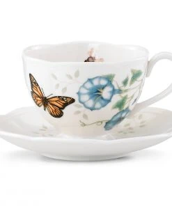 Lenox Dinnerware Butterfly Meadow Monarch Cup And Saucer 4 Lenox Dinnerware Butterfly Meadow Monarch Cup And Saucer