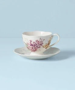 Lenox Butterfly Meadow Orange Sulphur Cup/Saucer