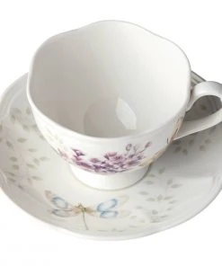 Lenox Butterfly Meadow Orange Sulphur Cup/Saucer 9 Lenox Butterfly Meadow Orange Sulphur Cup/Saucer
