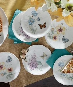 Lenox Dinnerware Butterfly Meadow 6-Piece Tidbit Plate Set 4 Lenox Dinnerware Butterfly Meadow 6-Piece Tidbit Plate Set