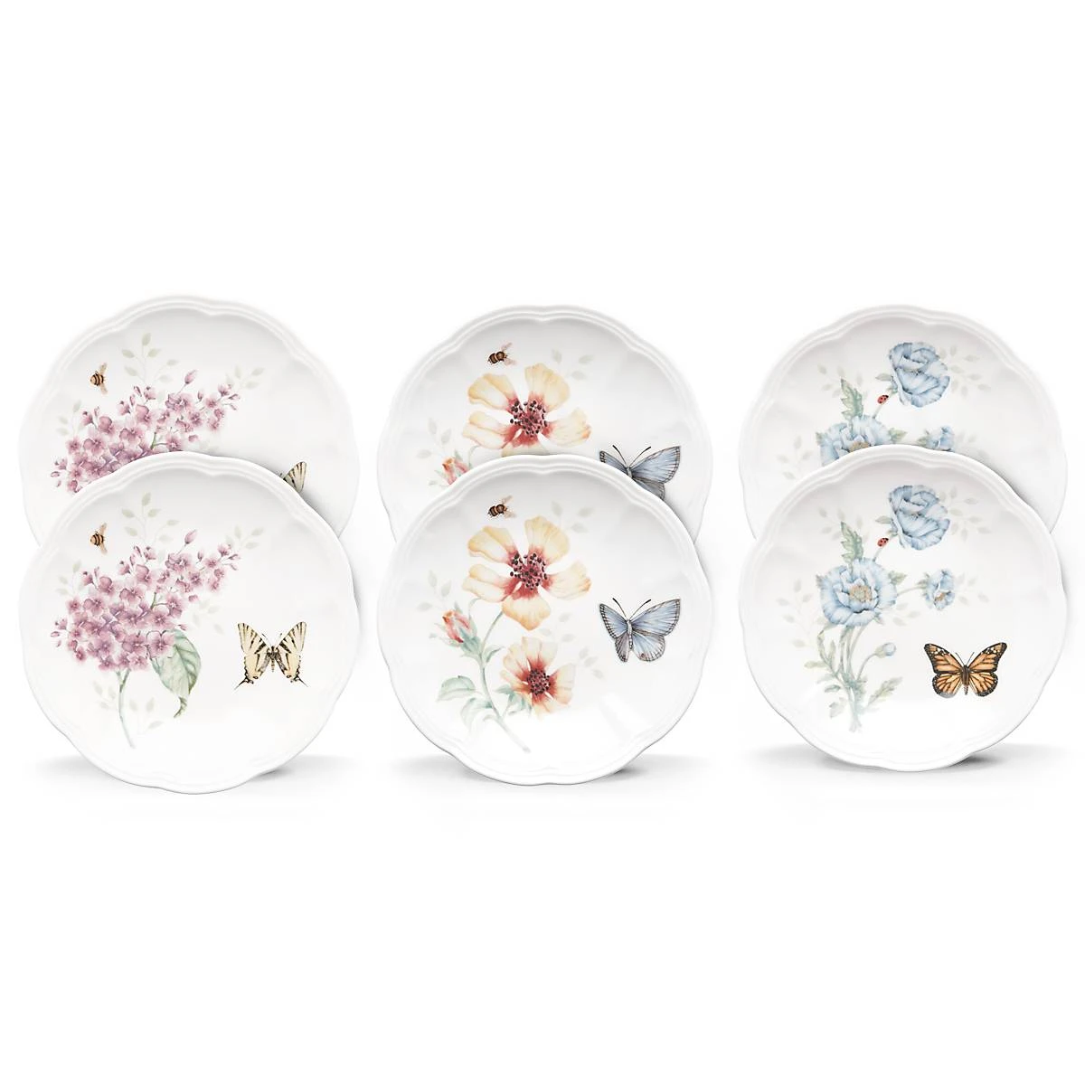 817046_wHR_11e5d6cc-3dd0-4ee9-b197-7a0e108511be.jpg Lenox Dinnerware Butterfly Meadow 6-Piece Tidbit Plate Set