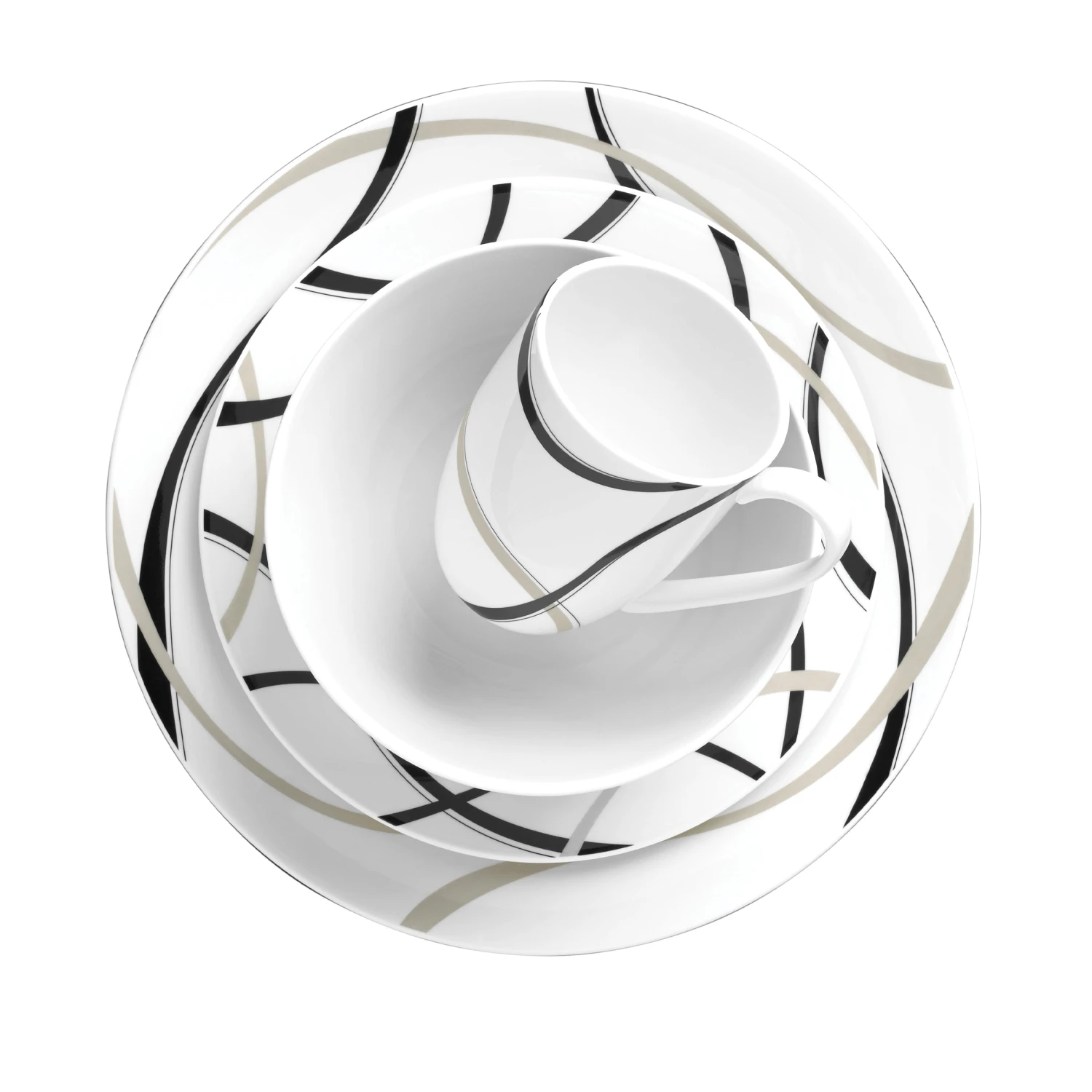 819747-LNP-F14-PKG-2.jpg Lenox Vibe Black & Grey™ 4PC Place Setting Dinnerware