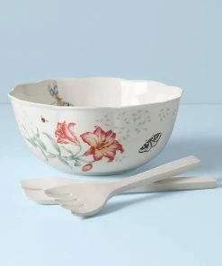 Lenox Dinnerware Butterfly Meadow Salad Bowl & Servers
