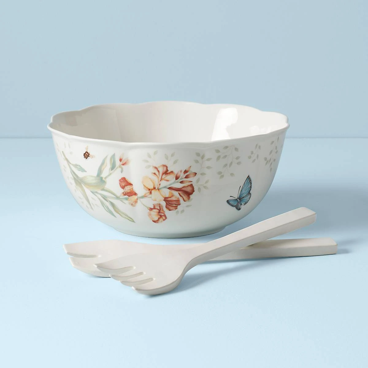 820581_w11_43ac9935-1476-4cd0-a852-413394538c26.jpg Lenox Dinnerware Butterfly Meadow Salad Bowl & Servers