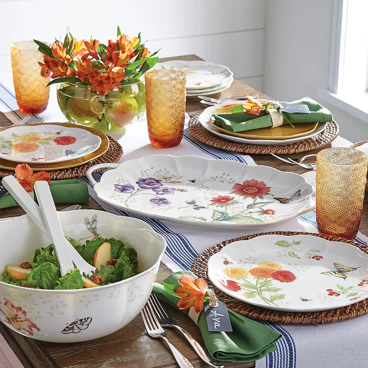 820581_w2_aaa78bf7-68ec-4114-819d-be48cce388a7.jpg Lenox Dinnerware Butterfly Meadow Salad Bowl & Servers