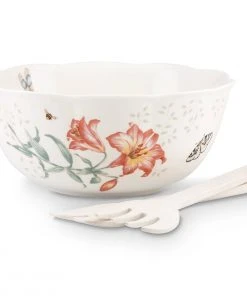Lenox Dinnerware Butterfly Meadow Salad Bowl & Servers 4 Lenox Dinnerware Butterfly Meadow Salad Bowl & Servers