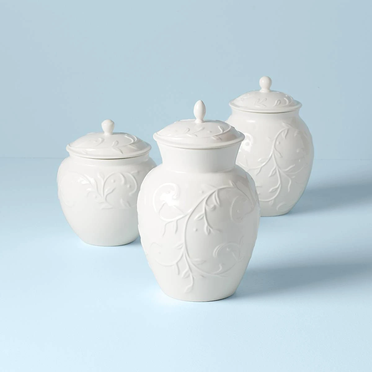 Lenox Opal Innocence Carved™ 3-piece Canister Set 3 Lenox Opal Innocence Carved™ 3-piece Canister Set
