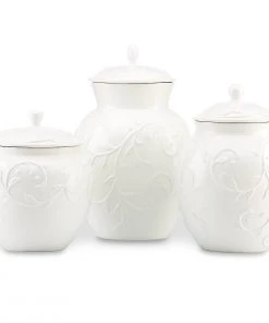 Lenox Opal Innocence Carved™ 3-piece Canister Set 5 Lenox Opal Innocence Carved™ 3-piece Canister Set