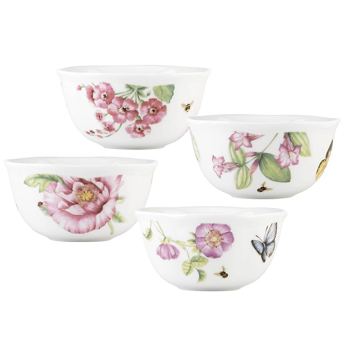 829039_wHR.jpg Lenox Dinnerware Butterfly Meadow Bloom® 4pc Dessert Bowl Set