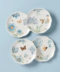 Lenox Dinnerware Butterfly Meadow Blue 4-Piece Dessert Plate Set