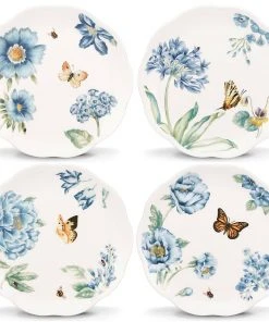 Lenox Dinnerware Butterfly Meadow Blue 4-Piece Dessert Plate Set