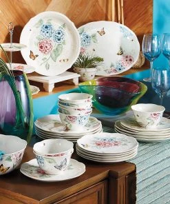 Lenox Butterfly Meadow Hydrangea® 16" Oval Platter Dinnerware 4 Lenox Butterfly Meadow Hydrangea® 16