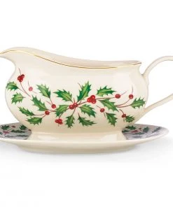 Lenox Holiday Gravy Boat & Stand