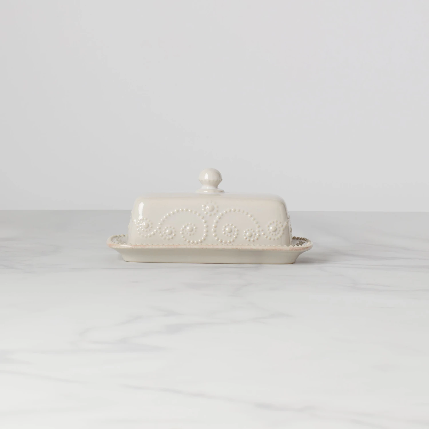 Lenox French Perle White™ Covered Butter Dish 3 Lenox French Perle White™ Covered Butter Dish