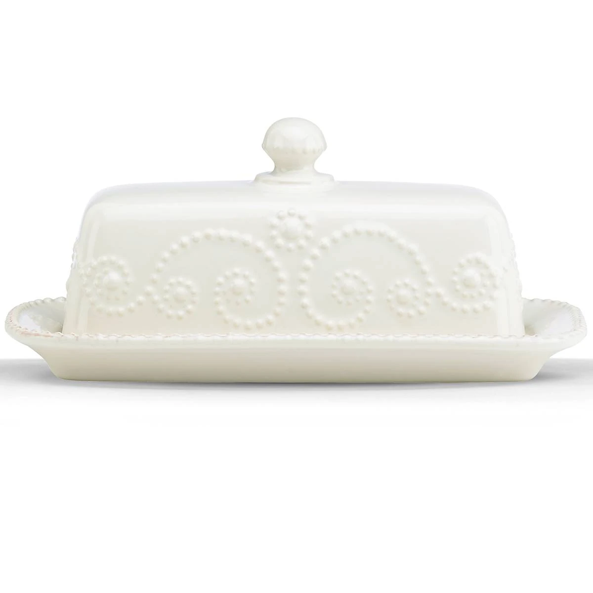 Lenox French Perle White™ Covered Butter Dish 4 Lenox French Perle White™ Covered Butter Dish
