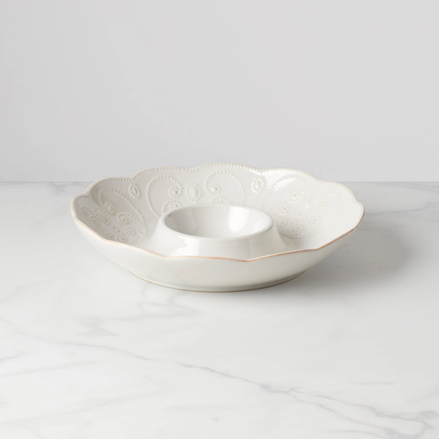 Lenox French Perle White™ Chip And Dip Tray Dinnerware 3 Lenox French Perle White™ Chip And Dip Tray Dinnerware