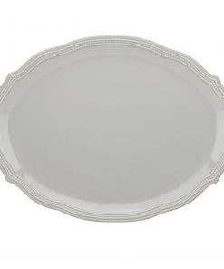Lenox Dinnerware French Perle Bead Grey Platter
