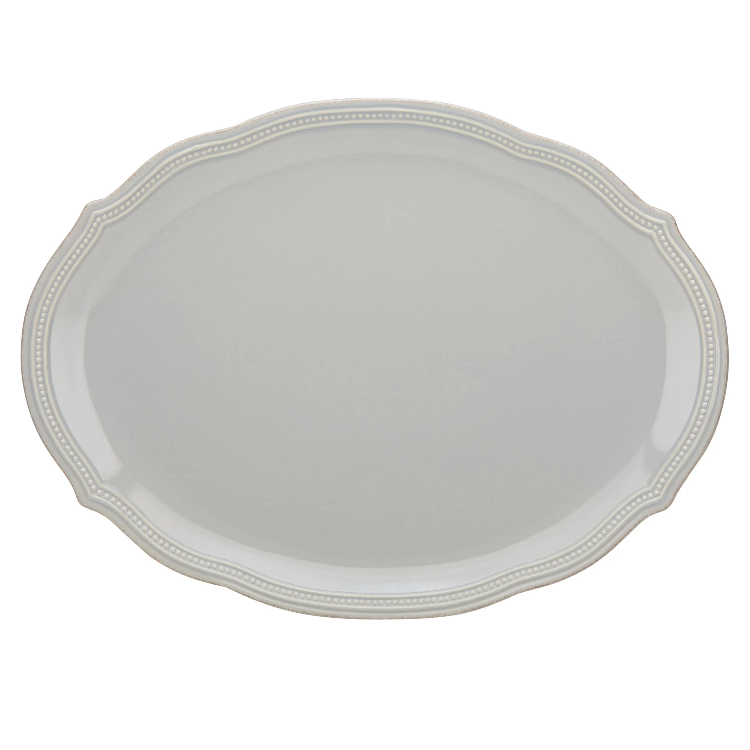 854892_wHR.jpg Lenox Dinnerware French Perle Bead Grey Platter