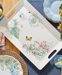 Lenox Dinnerware Butterfly Meadow Melamine Handled Serving Tray
