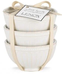 Lenox French Perle Groove™ 3pc Mini Bowl Set Dinnerware 5 Lenox French Perle Groove™ 3pc Mini Bowl Set Dinnerware