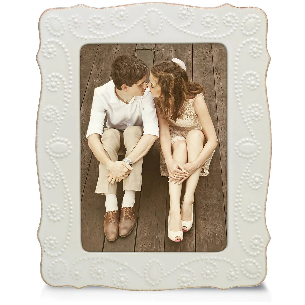 858821_wHR_9fec7df9-dd14-4e11-a459-af4439dbc32d.jpg Lenox Home Décor French Perle White™ 5" X 7" Frame