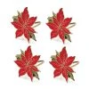 Lenox Poinsettia 4-Piece Napkin Ring Set