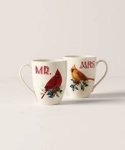 Lenox Winter Greeting® 2-piece Mr & Mrs Mug Set Dinnerware