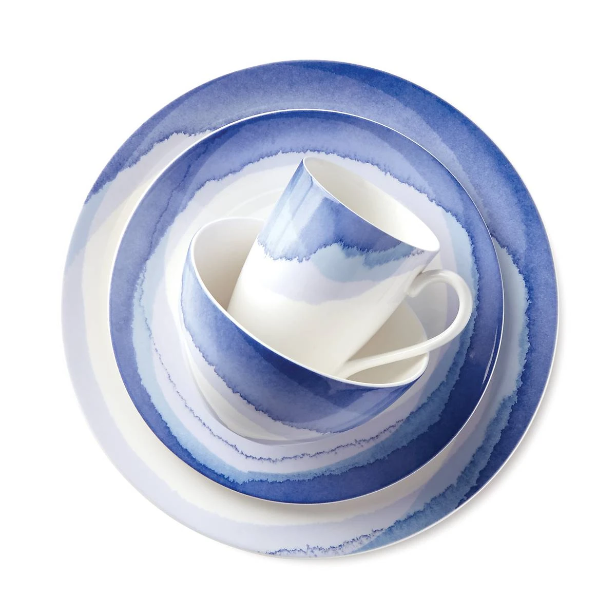 Lenox Dinnerware Indigo Watercolor 4-piece Place Setting 4 Lenox Dinnerware Indigo Watercolor 4-piece Place Setting