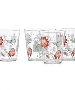 Lenox Drinkware Butterfly Meadow Acrylic Double Old Fashioned Set 3 Lenox Drinkware Butterfly Meadow Acrylic Double Old Fashioned Set