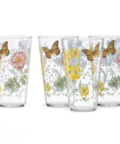 Lenox Butterfly Meadow Acrylic 4-Piece Highball Glass Se Drinkware