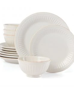 Lenox Dinnerware French Perle Groove 12-Piece Plate & Bowl Set