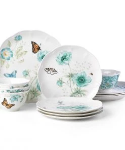 Lenox Butterfly Meadow Turquoise 12-pc Dinnerware Set