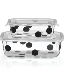Kate Spade Kitchen Deco Dot™ 2pc Rectangular Food Storage Set