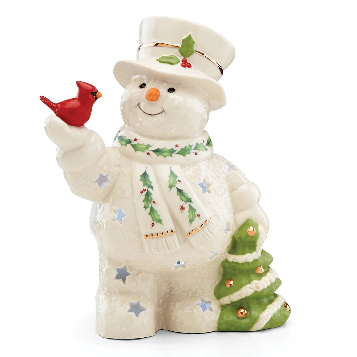 Lenox Happy Holly Days Light-Up Figurine Décor 5 Lenox Happy Holly Days Light-Up Figurine Décor
