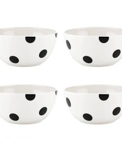 Kate Spade Dinnerware Deco Dot 4-piece All-Purpose Bowl Set 4 Kate Spade Dinnerware Deco Dot 4-piece All-Purpose Bowl Set
