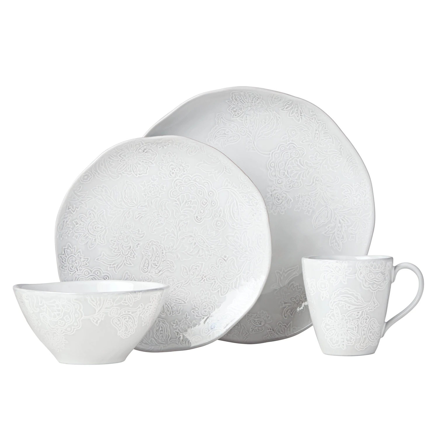 879498_wHR.jpg Lenox Dinnerware French Carved Flower 4-Piece Place Setting