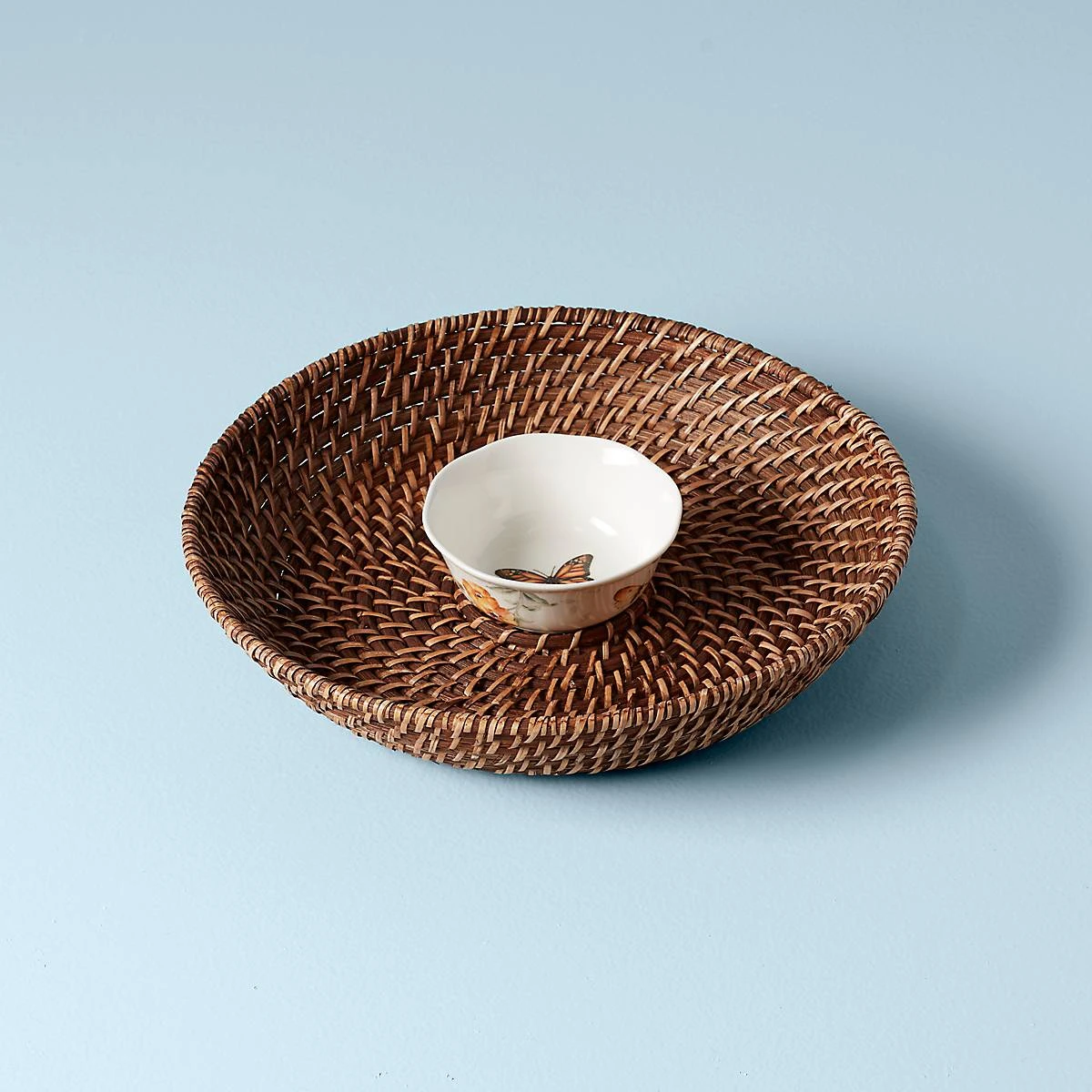 881050_w10_80532b70-570a-4086-be29-70d8b6dea6ed.jpg Lenox Butterfly Meadow® Chip And Dip Tray