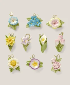 Lenox Ornament Trees Celebrate Flowers 10-Piece Ornament Set