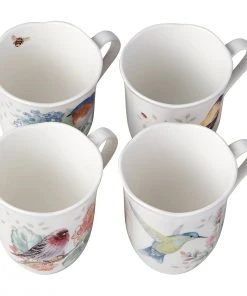 Lenox Dinnerware Butterfly Meadow Flutter 4-Piece Mug Set 4 Lenox Dinnerware Butterfly Meadow Flutter 4-Piece Mug Set