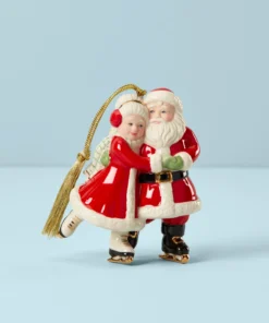 Lenox Décor Ice Skating Santa And Mrs. Claus Ornament