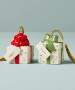 Lenox Forever Friends Presents 2 Piece Ornament Set Personalized Ornaments