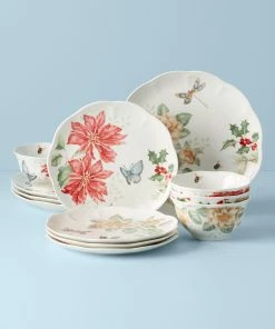 Lenox Butterfly Meadow Holiday 12-Piece Dinnerware Set